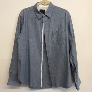 Mens Rag & Bone Button Front Shirt Sz L